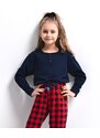 Pyjamas Sensis Bonnie Kids Girls length Christmas 110-128 navy blue 059