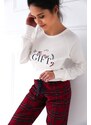 Pyjamas Sensis Maribel Interlock/Flannel Christmas S-XL cream 001