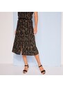 Blancheporte Propínací sukně s grafickým vzorem, eco-friendly viskóza khaki/černá 38