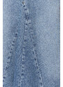 Trendyol Blue Flounce Stitch Detail High Waist Maxi Denim Skirt