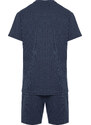 Trendyol Indigo Regular Fit Waffle Knitted Pajamas Set