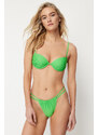 Trendyol Green Tunnel High Leg Brazilian Bikini Bottom