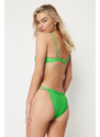 Trendyol Green Tunnel High Leg Brazilian Bikini Bottom