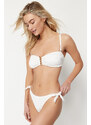 Trendyol Bridal Ecru Strapless Accessory Textured Regular Bikini Set