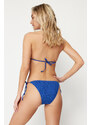 Trendyol Sax-Tied Textured Brazilian Bikini Bottom