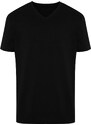 Trendyol Black Regular/Regular Fit V-Neck Basic 100% Cotton T-Shirt