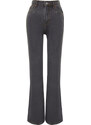 Trendyol Black More Sustainable High Waist Wide Leg Jeans