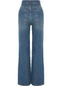 Trendyol Blue Pale Effect Vintage High Waist Wide Leg Jeans