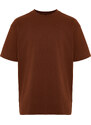 Trendyol Brown Relaxed Basic 100% Cotton T-Shirt