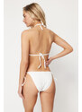 Trendyol Bridal Ecru Triangle Tied Textured Regular Bikini Set