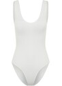 Trendyol Ecru Soft Touch/Soft Fitted V Neck Snap Knitted Bodysuit
