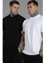 Tričko SIKSILK 2-pack Oversized white/black