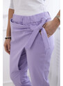 Kesi Kalhoty svázané asymetrickým předním světle fialovým