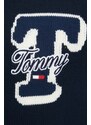 Bavlněný svetr Tommy Jeans tmavomodrá barva, lehký