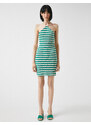 Koton Halter Neck Mini Striped Dress