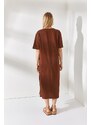 Olalook Women's Bitter Brown Side Slit Oversize Dress