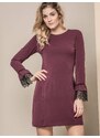 MISS CITY DRESS WITH LACE AT THE SLEEVES PURPLE