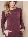 MISS CITY DRESS WITH LACE AT THE SLEEVES PURPLE