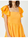 Koton Crew Neck Orange Above Knee Dress For Women 3sak80003ew