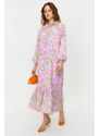 Trendyol Pink Floral Lined Woven Chiffon Dress