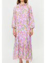 Trendyol Pink Floral Lined Woven Chiffon Dress