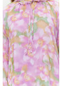 Trendyol Pink Floral Lined Woven Chiffon Dress