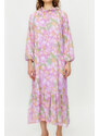 Trendyol Pink Floral Lined Woven Chiffon Dress