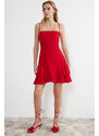 Trendyol Red Open Waist/Skater Elegant Evening Dress