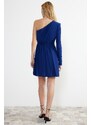 Trendyol Elegant Evening Dress with Saks Waist Opening/Skater Knitted Window/Cut Out Detail