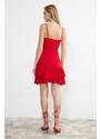 Trendyol Red Open Waist/Skater Elegant Evening Dress