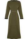 Trendyol Khaki Stone and Cuff Detailed Evening Dress