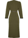 Trendyol Khaki Stone and Cuff Detailed Evening Dress