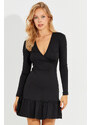 Cool & sexy dámská černá sukně volánková dvouřadá mini šaty