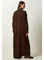 Happiness İstanbul Women's Brown High Collar Oversize Knitwear Dress