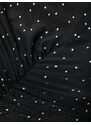 Koton Tulle Polka Dot Mini Dress Draped Detailed Round Neck Long Sleeve