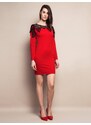 Euphory DRESS WITH LACE AT THE NECKLINE RED