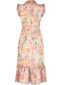 Trendyol Pink Patterned A-line/Bell Form Midi Lined Woven Dress