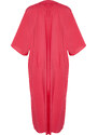 Trendyol Fuchsia V-Neck Half Sleeve Aerobin Woven Kimono & Kaftan Dress