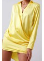 FASARDI Žluté košilové šaty s řasením