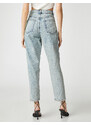 Koton High Waist Jeans Volný střih Light Slim Leg - Mom Jeans