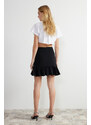 Trendyol Black Frilly Mini Skirt