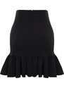Trendyol Black Frilly Mini Skirt