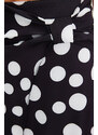 Trendyol Black Polka Dot Slit Detailed Satin Maxi Length Woven Skirt