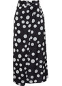 Trendyol Black Polka Dot Slit Detailed Satin Maxi Length Woven Skirt