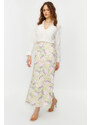 Trendyol Powder Flower Patterned A-Line Woven Skirt