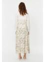 Trendyol Powder Flower Patterned A-Line Woven Skirt