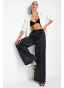 Trendyol Black Wide Leg Satin Trousers