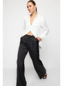 Trendyol Black Wide Leg Satin Trousers