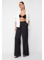 Trendyol Black Wide Leg Satin Trousers