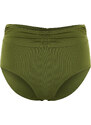 Trendyol Khaki Gathered High Waist Hipster Bikini Bottom